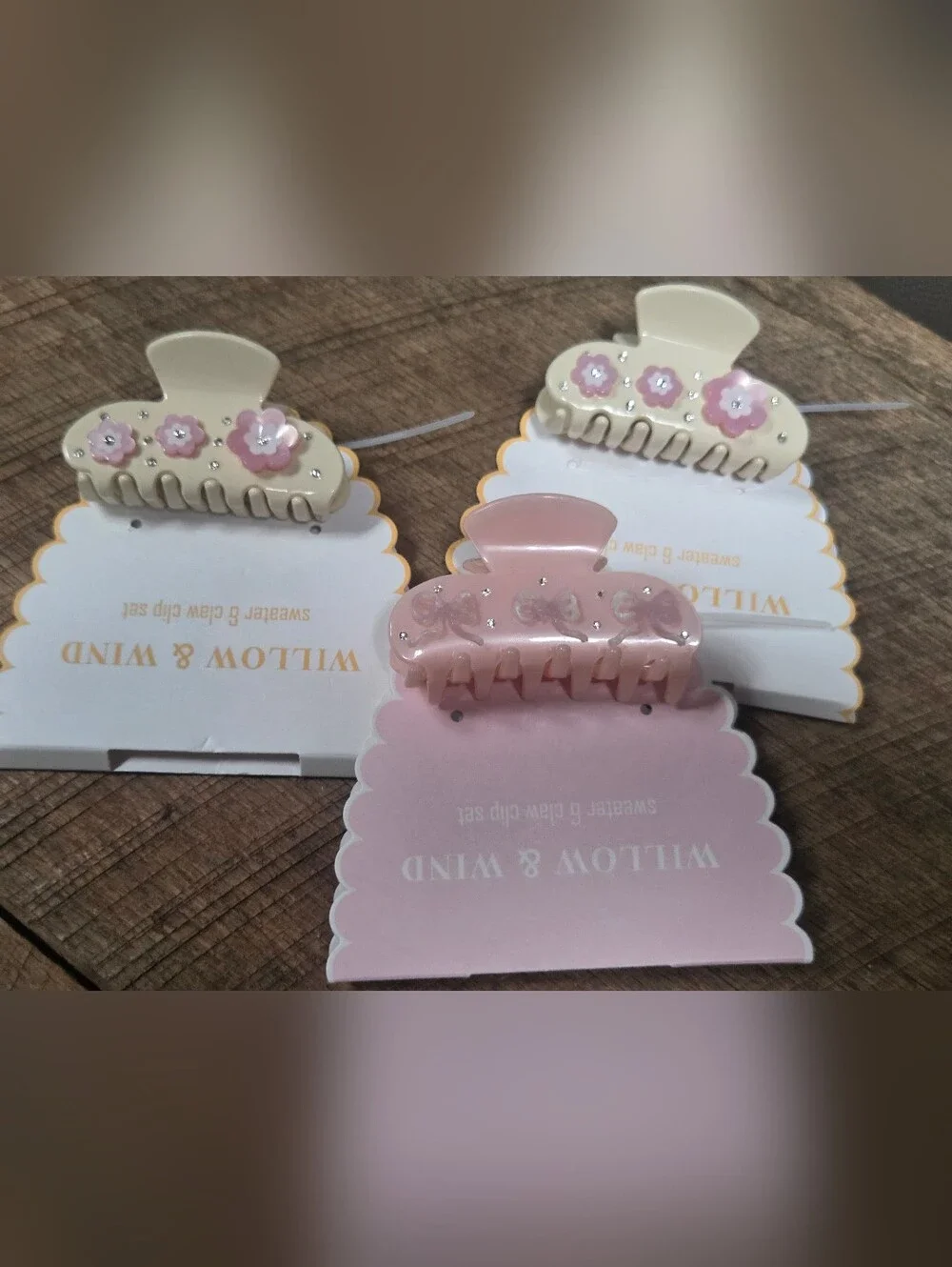 3 Beautiful Acrylic Hair Claw Clips ~ Bin S